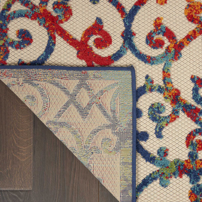 Latitude Vive Mariners Ivory/Blue/Orange Outdoor Rug & Reviews